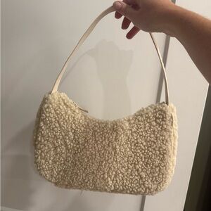 H&M Beige Shearling Shoulder Bag